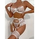 thumbnail image 4 of Ropa interior sexy europea y americana con lazo colgante y costura de rejilla y encaje de pestañas, 4 of 6