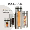 Js Storage Containers JS Gourmet - Set of 4 Stainless Steel Storage Containers, Silver ...