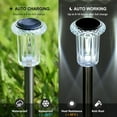 thumbnail image 3 of Lights Outdoor  Waterproof 6000K Cold White LED Stainless Steel Stake for Pathway Yard Garden Driveway Solar Powered Outside Decor, 3 of 14