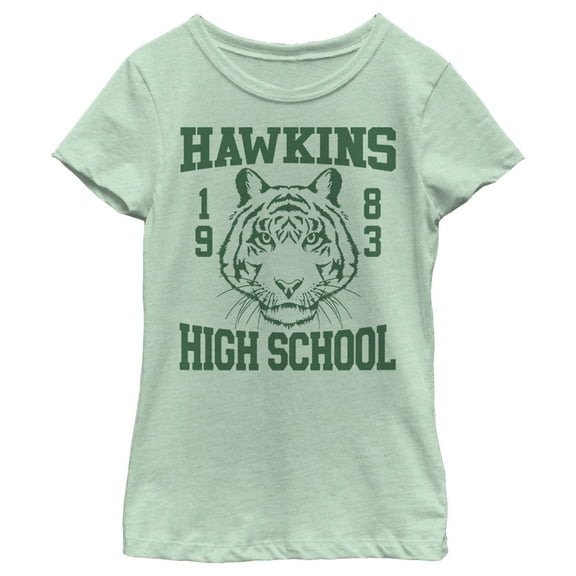 Netflix Girl's Stranger Things Hawkins High School Tiger 1983 Graphic T-Shirt