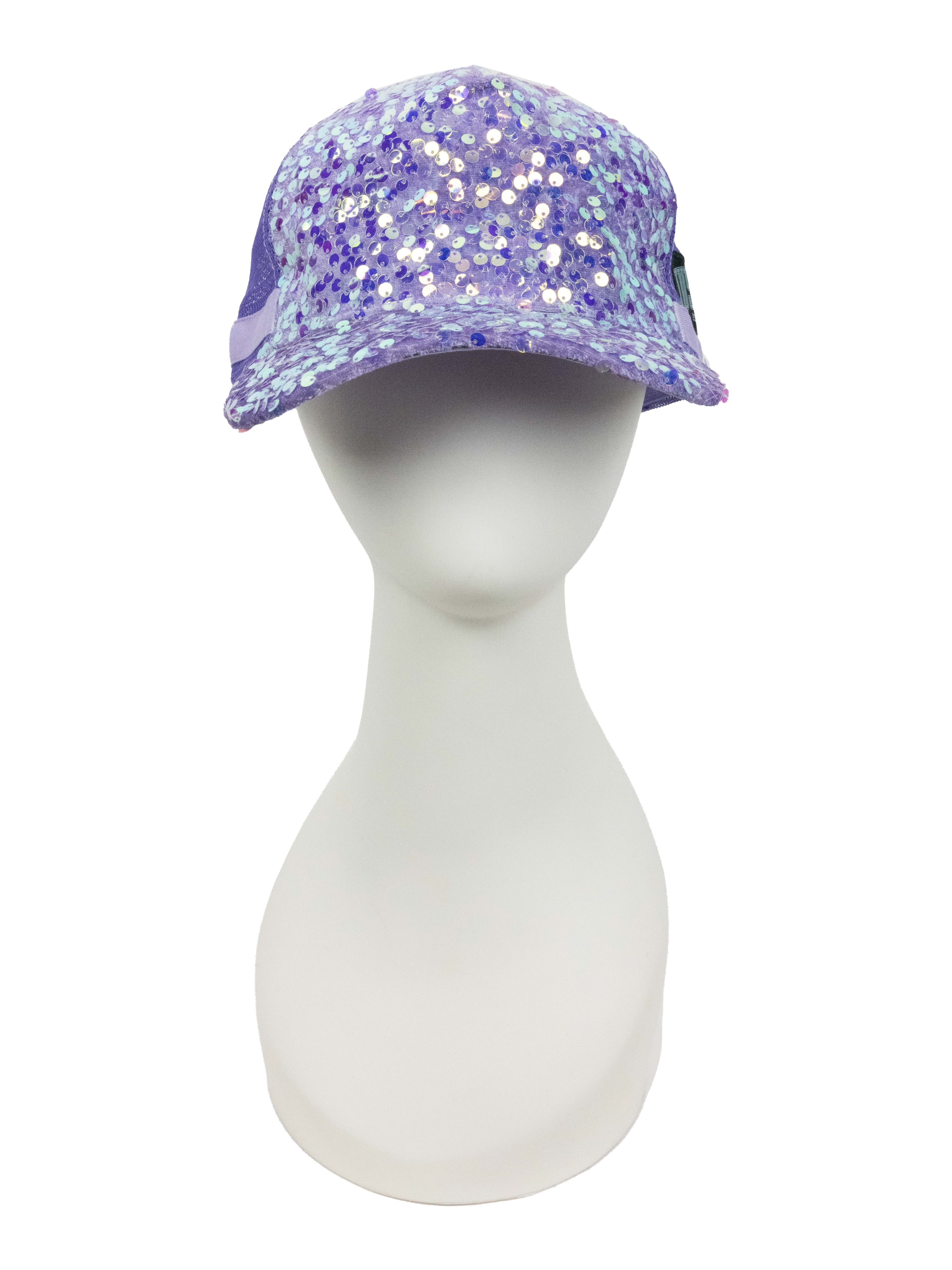 Justice Girl's Velvet Sequins Baseball Hat, Purple