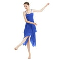 thumbnail image 4 of IBTOM CASTLE Women Lyrical Dance Dress Modern Contemporary Ballet Dancewear Spaghetti Strap Chiffon Flowy Dress XS Royal Blue, 4 of 8