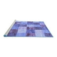 thumbnail image 2 of Ahgly Company Machine Washable Indoor Square Patchwork Blue Transitional Area Rugs, 7' Square, 2 of 4