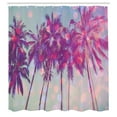 thumbnail image 3 of Ambesonne Nature Shower Curtain, Hawaiian Tropic Palms, 69"Wx70"L, Fuchsia Purple Green, 3 of 5