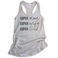thumbnail image 1 of Super Mom Super Wife Super Tired Tank Top, Ladies Racerback Tank Top, Sassy Mom Tank, Funny Mom Tired Tank, Silver Gray, Medium, 1 of 3