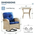 thumbnail image 5 of Bellefurn Patio Swivel Chairs Set of 2 Outdoor Swivel Rocker Patio Chair with Side Table,Wicker Patio Furniture Set for Porch Deck Backyard Poolside, 5 of 11