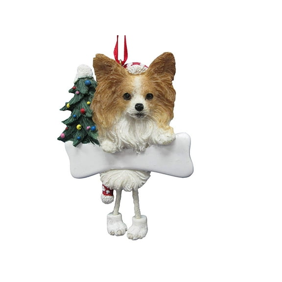 Papillon Ornament with "Dangling Legs" Hand Painted and Easily Personalized