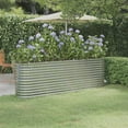 thumbnail image 1 of vidaXL Jardinière Surélevée de Jardin en Acier Enduit de Poudre 224x40x68 cm Argent, 1 of 4