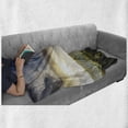 thumbnail image 6 of Nature Soft Flannel Fleece Throw Blanket, Rising Sun Clouds over Forest Hill Woodland Idyllic Countryside View, Cozy Plush for Indoor and Outdoor Use, 70" x 90", Olive Green Blue Yellow, by Ambesonne, 6 of 6