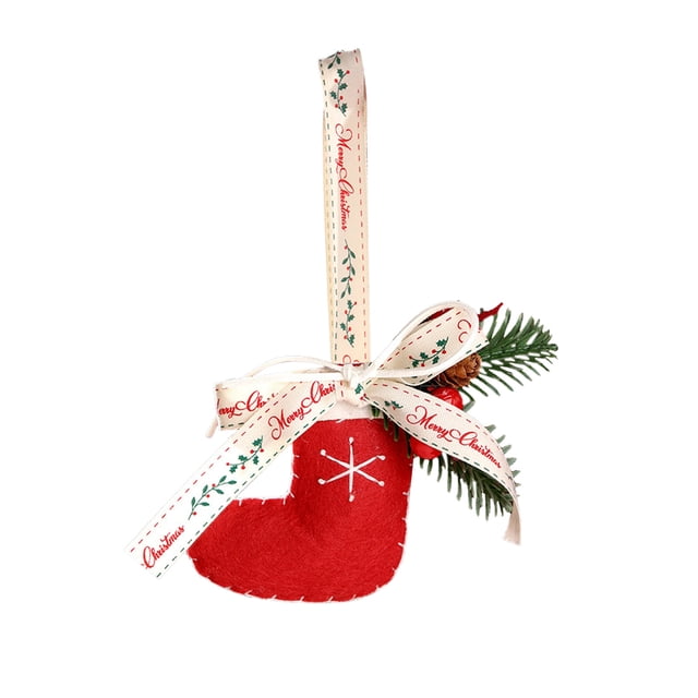 Adornos navideños para colgar en el coche, calcetines navideños con conos de nieve y lazos para colgar en el árbol de Navidad, decoración navideña para puertas, suministros para fiestas navideñas.