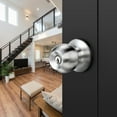 thumbnail image 5 of Scifil Keyed Door Knob with Lock, Door Lock in Solid Stainless Steel for Exterior and Interior Doors, Bedroom Bathroom Privacy Door Knob with Classic Round Ball Handle, Brush Nickel, 5 of 7