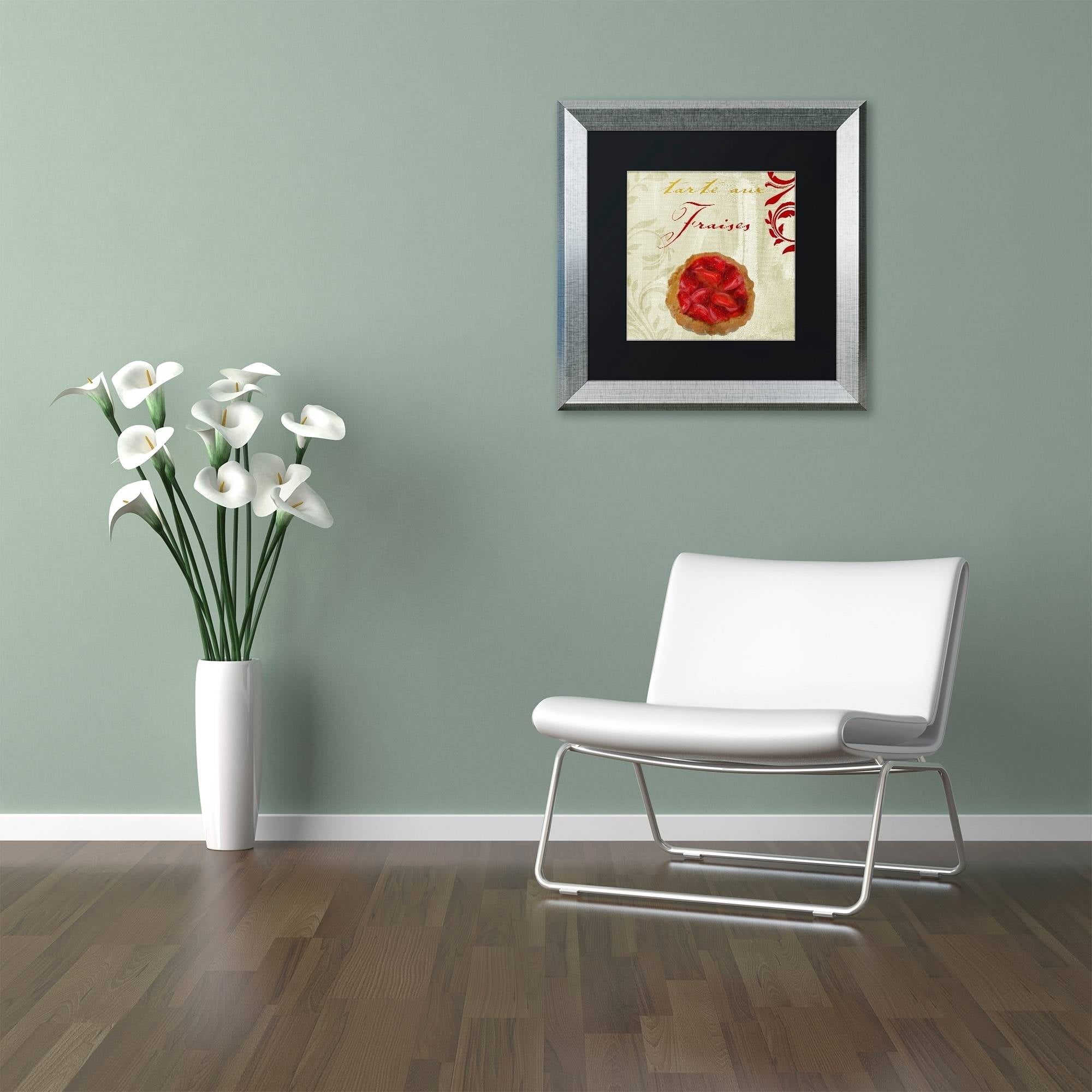 Trademark Fine Art "Tartes Francais, Strawberry" Canvas Art by Color Bakery Black Matte, Silver Frame