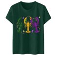 thumbnail image 4 of PMUYBHF Mode pour Femmes Hauts Décontractés Manches Courtes Col Rond T-Shirt Imprimé Ample 2971 L, 4 of 5