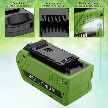 40v 6000mah creabest greenworks 200w rechargeable battery replacement