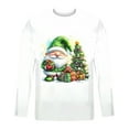 thumbnail image 4 of SERTG Men's Christmas Gifts Tops Casual Pullover Shirt Christmas Print Round Neck Long Sleeve Soft Fashion Top Men T-Shirt Blouse Tops(White,M), 4 of 5