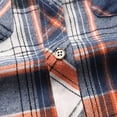 thumbnail image 5 of YODETEY George Men Plaid Western Shirt with Shorts Sleeve, Plaid Button Down Shirts, Blue Big Men's XXL, 5 of 7