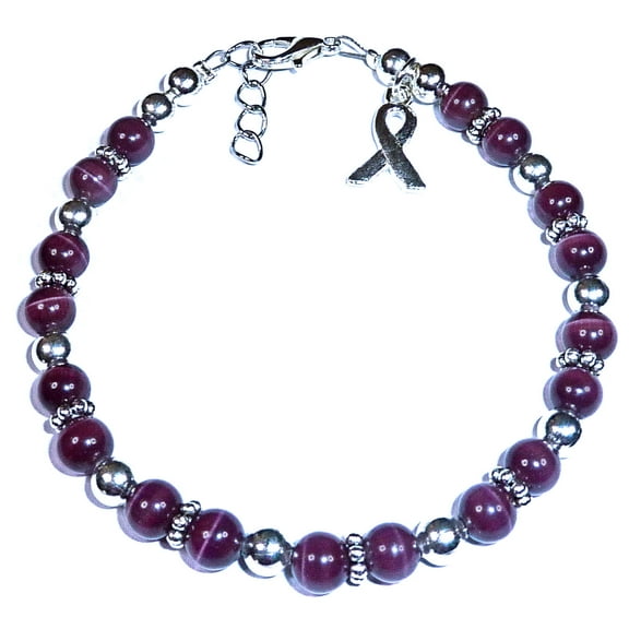 Pancreatic Cancer Awareness Bracelet by Hidden Hollow Beads - 7 3/4 in. - Fits Most Adults - Lobster Clasp