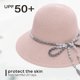 thumbnail image 3 of 56-58 cm circunferencia del sombrero mujer verano salida playa sombrero de paja ocio anti-ultravioleta sombrero plegable, 3 of 5