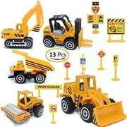 Ensembles de jouets de construction, mini-véhicules de 5 pièces, y compris le tracteur de camion à benne basculante d'excavatrice de rouleau de route de bulldozer de chariot élévateur, de voitures