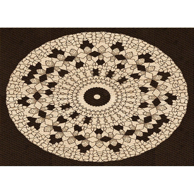 Ahgly Tapis Rectangulaire Lavable en Machine Intérieur Transitionnel Noir Brun, 2 Pieds x 3 Pieds