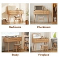 thumbnail image 5 of Muwuele Makeup Vanity Table with Mirror and 3 Lighting Modes, 40 Inch Large Dressing Table Set with 4 Drawers, Solid Wood Vanity Desk for Bedroom (Natural), 5 of 9