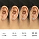 thumbnail image 5 of JeenMata Aros Solitarios de Moissanita de 2 Quilates con Forma Redonda y 4 Puntas en Baño de Oro Rosa de 18 K sobre Plata, 5 of 10