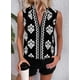 thumbnail image 2 of Camiseta sin mangas BLENCOT de chifón con cuello en V y estampado floral para mujer, color negro, 2 of 4
