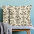 thumbnail image 2 of Vintage Floral Pillow Covers 18 x 18 Inch Set of 2 Retro Boho Brown Flower Decor Throw Pillows Rustic Indoor Outdoor Farmhouse Linen Decorative Pillowcases for Couch Bed Sofa, 2 of 6