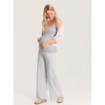 thumbnail image 3 of Delimira Modal Cotton Maternity Lounge Pants 28.5" Maternity Summer Wide Leg Pants, 3 of 3