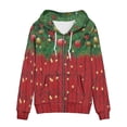 thumbnail image 3 of Suhoaziia Women's Fashion Zip Up Hoodies & Sweatshirts Ugly Christmas Lantern Strip Graphic Print Outfits Winter Long Sleeve Breathable Coat with Pocket Size XS, 3 of 6