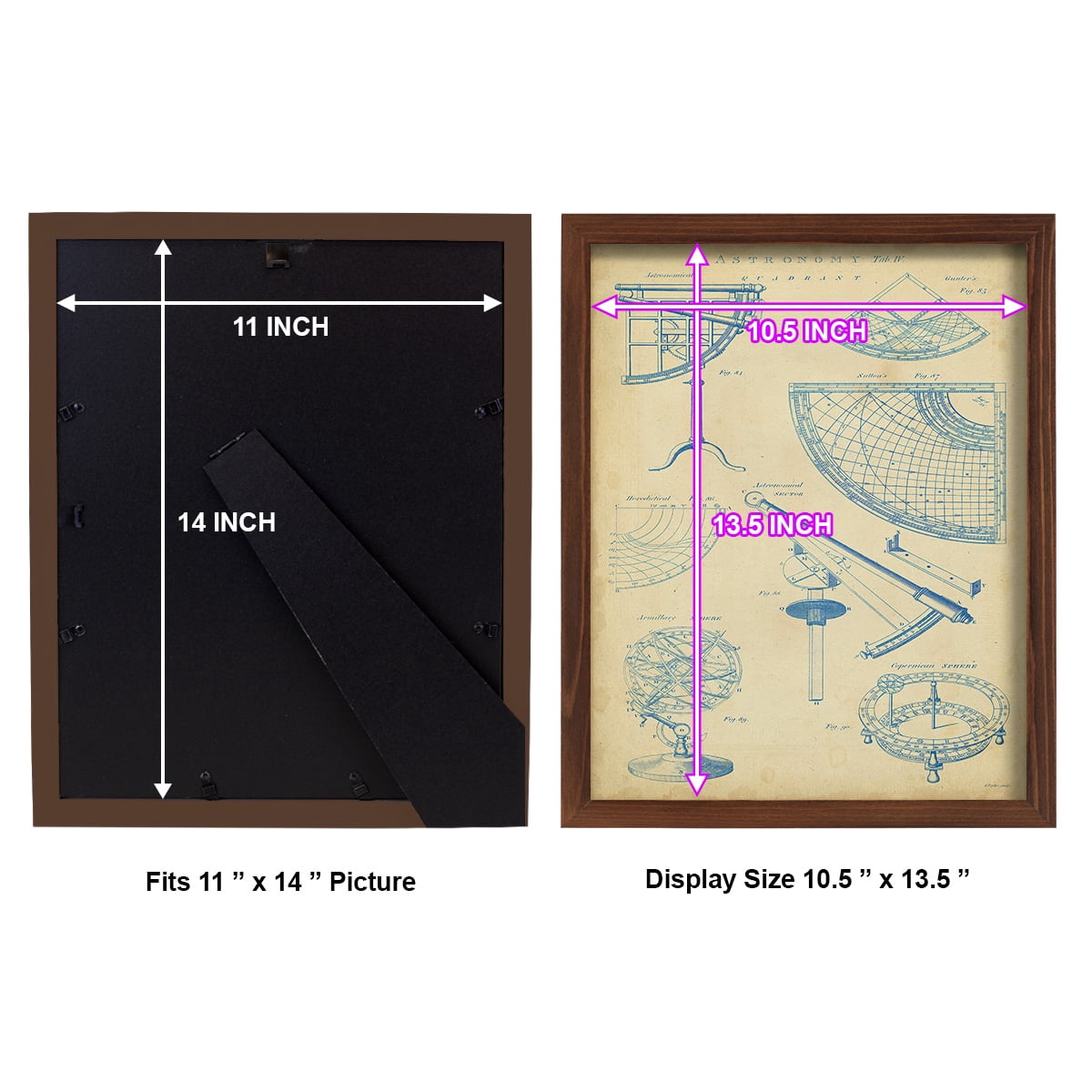 Vintage Astronomy I -Framed Print w/glass-Chestnut