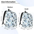 thumbnail image 2 of Yiaed Playful Penguins and Snowmen Print Laptop Backpack Travel Canvas Backpack Vintage Aesthetic Backpack for School Knapsack Plain Backpack Backpack for School-Medium, 2 of 5
