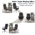 thumbnail image 3 of High Back Office Chair Ergonomic Desk Chair Adjustable Height Computer Chair PU Leather Home Office Chair Modern Executive Task Rolling Chair with Padded Armrests Lumbar Support, Black, 3 of 9