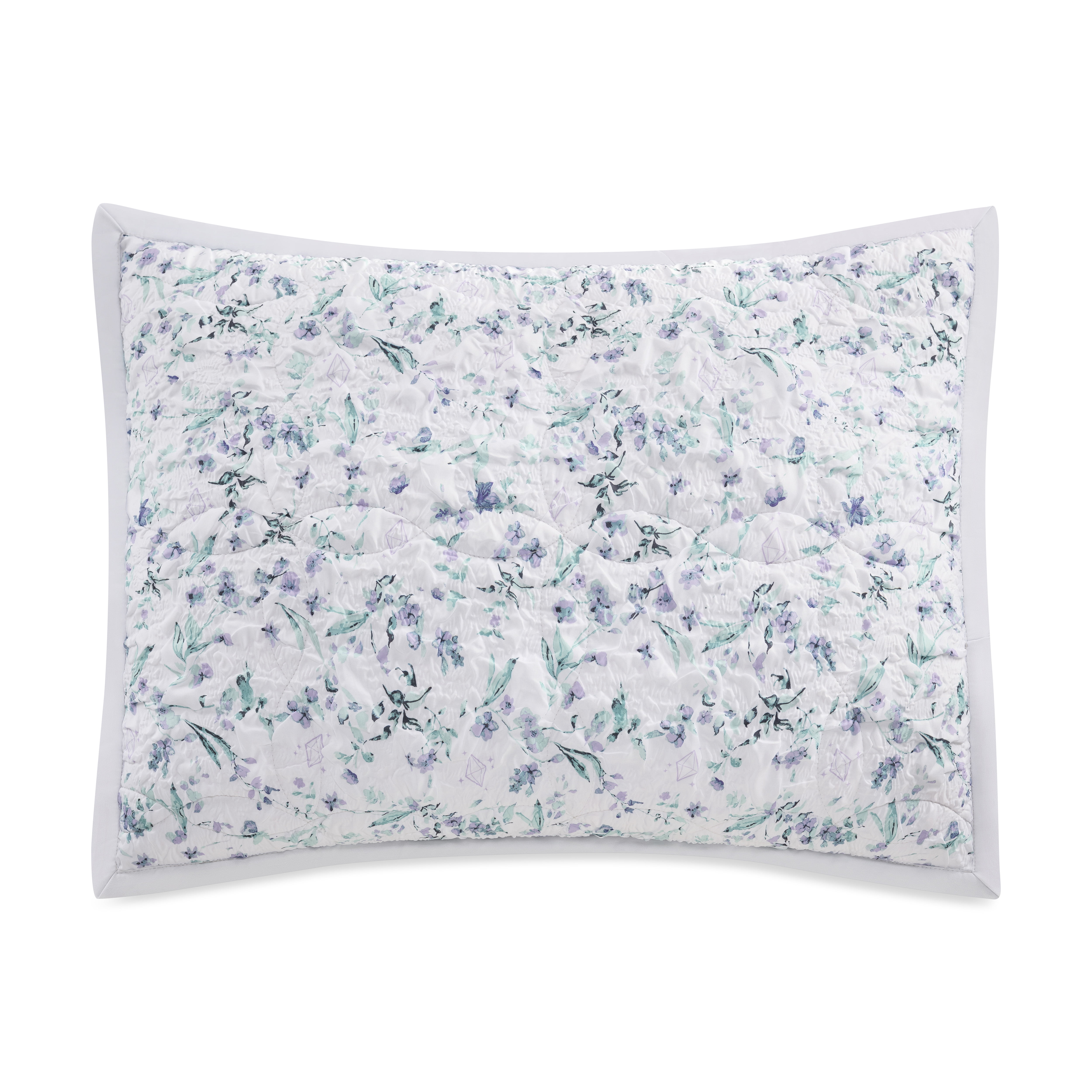 Paris Hilton Camille Lilac Grey Floral Quilt Set, Full/Queen, Reversible 3-Piece Bedding, Lightweight