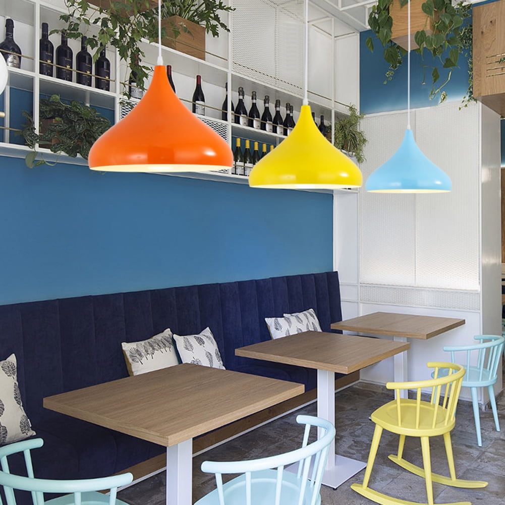Simple Colorful Pendant Lighting for Kitchen Island, Glossy Metal Ceiling Pendant Light Fixture, Modern Minimalism Hanging Lamp, Industrial Chandelier for Kitchen Sink Dining Room
