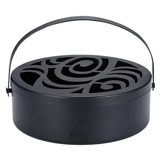 Quemador de incienso con soporte de bobina repelente de estilo retro, adorno para dormir y antiescaldaduras. Patrón floral