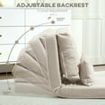 thumbnail image 4 of HOMCOM Convertible Chair, Floor Lazy Sofa with Adjustable Backrest, Beige, 4 of 8