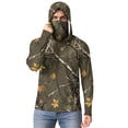thumbnail image 6 of Yaoyar Men Sun Protection Shirts with Mask UPF 50+ Summer Casual Camouflage Long Sleeved Hooded Ice Silk Sunscreen Cool Sun Protection UV Rash Guard Tops With Face Mask, 6 of 8