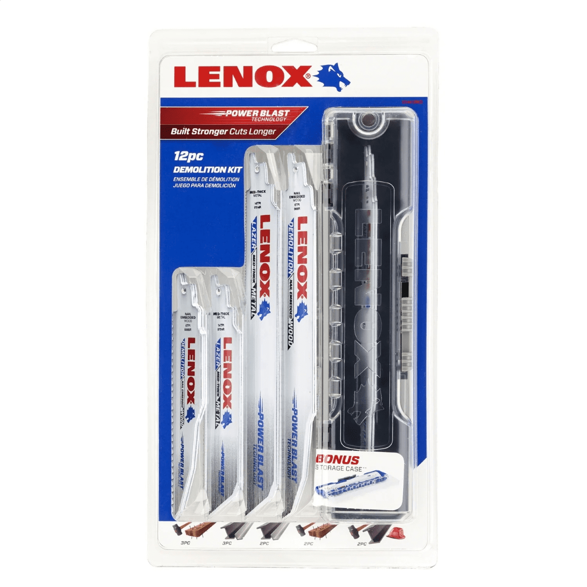 Lenox Tools DEMOWOLF Bimetal Reciprocating Saw Blade Bit Kit - 12 Piece