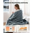 thumbnail image 5 of Ocuuziisu 50" × 60" Heated Throw Blanket — 9 Heat Levels, 1–10H Timer, Fast Even Warming Electric Blanket Throw, Machine Washable — Green & Gray, 5 of 8