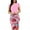Pink, variant on TSADFHJI Corduroy Skirts for Women Long Fashion Women Sexy O-Neck Short Sleeve Splicing Flower Printing Dress Xxl Red