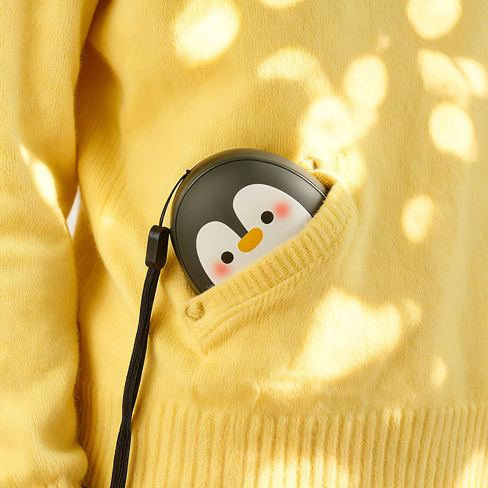 Rechargeable Hand Warmers Heat Adjustable Temperature Cartoon Penguins Design Cold Weather Use