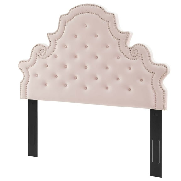 Tufted Headboard, Twin Size, Velvet, Pink, Modern Contemporary Urban Design, Bedroom Master Guest Suite