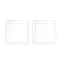 Hemoton 2Pcs Plastic Food Tray Creative Fruit Plate Snack Dessert Tray Square Pastry Plate