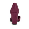 thumbnail image 2 of BLISSFUL STEP Women's High Block Heels Pointed Toe Ankle Strap Dress Shoes​ Burgundy 7.5, 2 of 8