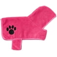 thumbnail image 2 of Bone Dry Pet Robe Collection, Embroidered Absorbent Microfiber Bath Robe with Adjustable Closure, for Dogs & Cats, X-Small, Raspberry Sorbet, 2 of 8
