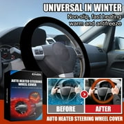 Gaiseeis Heated Steering Wheel Cover, Universal Steering Wheel Protector Hand Warmer For Car Truck SUV Black