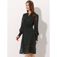 thumbnail image 4 of Vestido de Estrella Metálica Allegra K Negro XS, 4 of 6