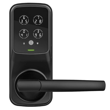 Lockly Secure Pro Digital Keypad Biometric Smart WiFi Latch Door Lock, Black