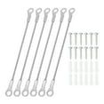 thumbnail image 1 of Stainless Steel Lanyard Cable with Eyelets 0.08" x 4" 2mm x 10cm Lock Security Wire Rope with Mounting Screws, 6 Pack, 1 of 6